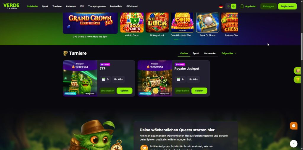 Verde Casino – 10 Euro Rohwert auf Book of Sirens